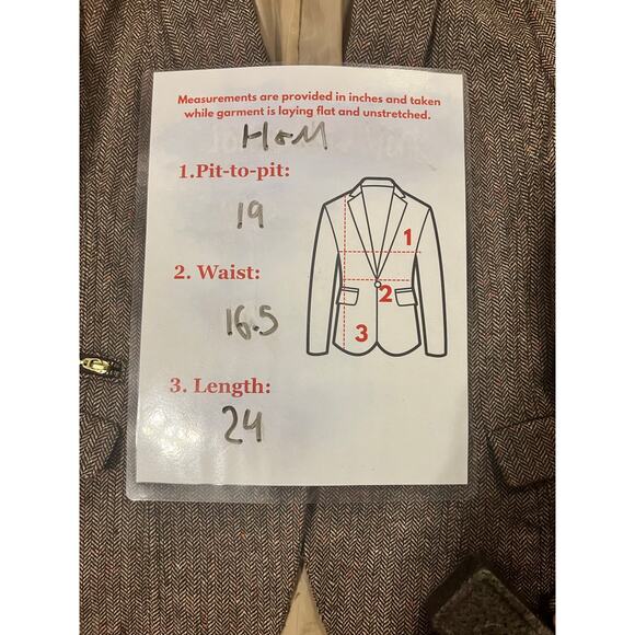 H&M Multicolor Pink Brown Tweed Blazer Jacket Size 12 Tailored old money preppy - Picture 9 of 10